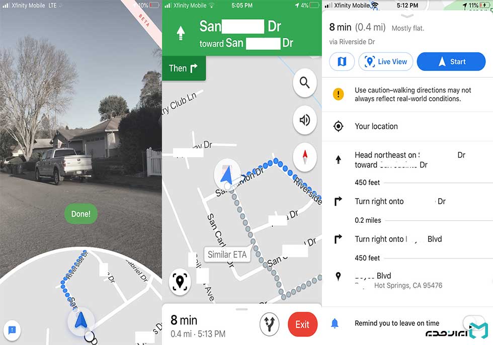 نحوه استفاده از نمای زنده در گوگل مپ