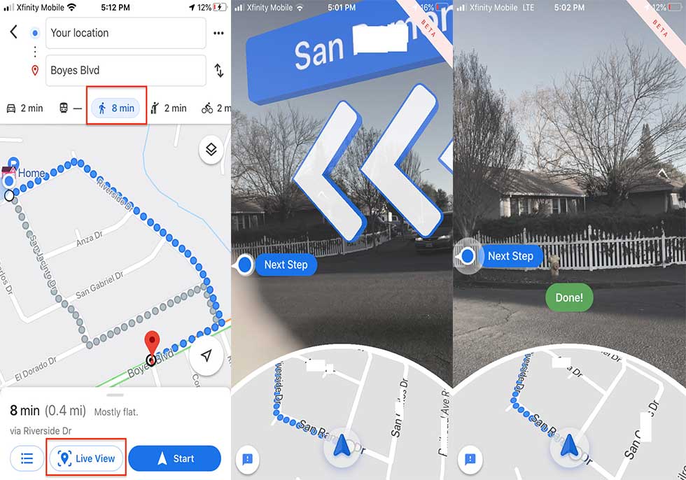 نحوه استفاده از نمای زنده در گوگل مپ2