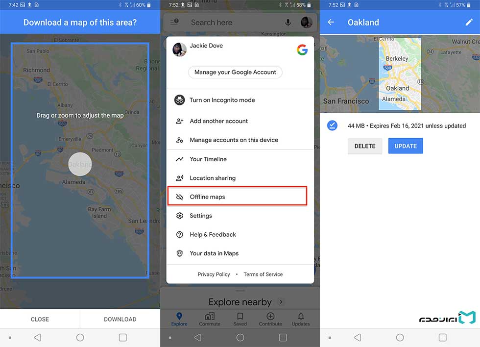 چگونه نقشه‌ها را در گوگل مپ آفلاین ببینیم