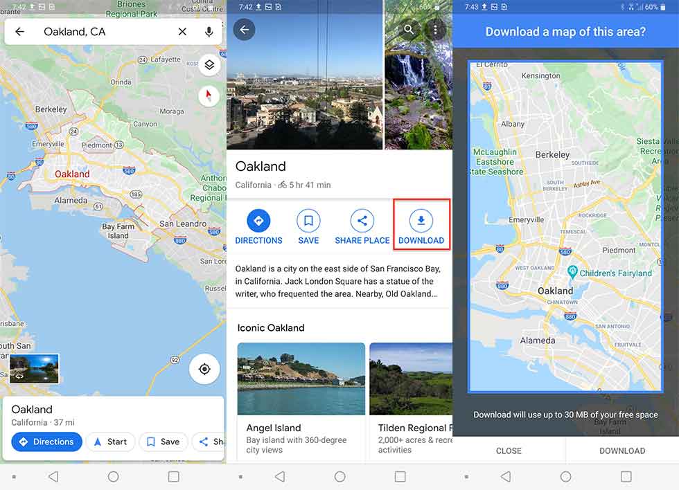 چگونه نقشه‌ها را در گوگل مپ آفلاین ببینیم1