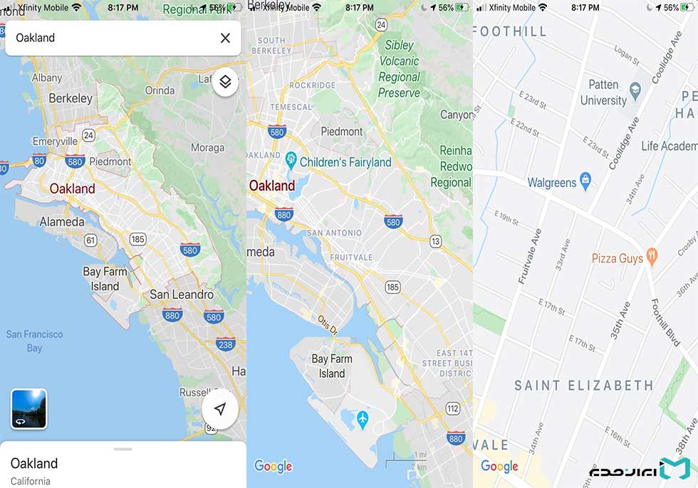 چگونه با یک دست روی نقشه گوگل مپ بزرگنمایی کنیم