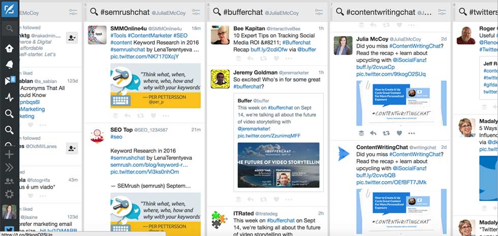ابزارهای بازاریابی محتوا : Tweetdeck